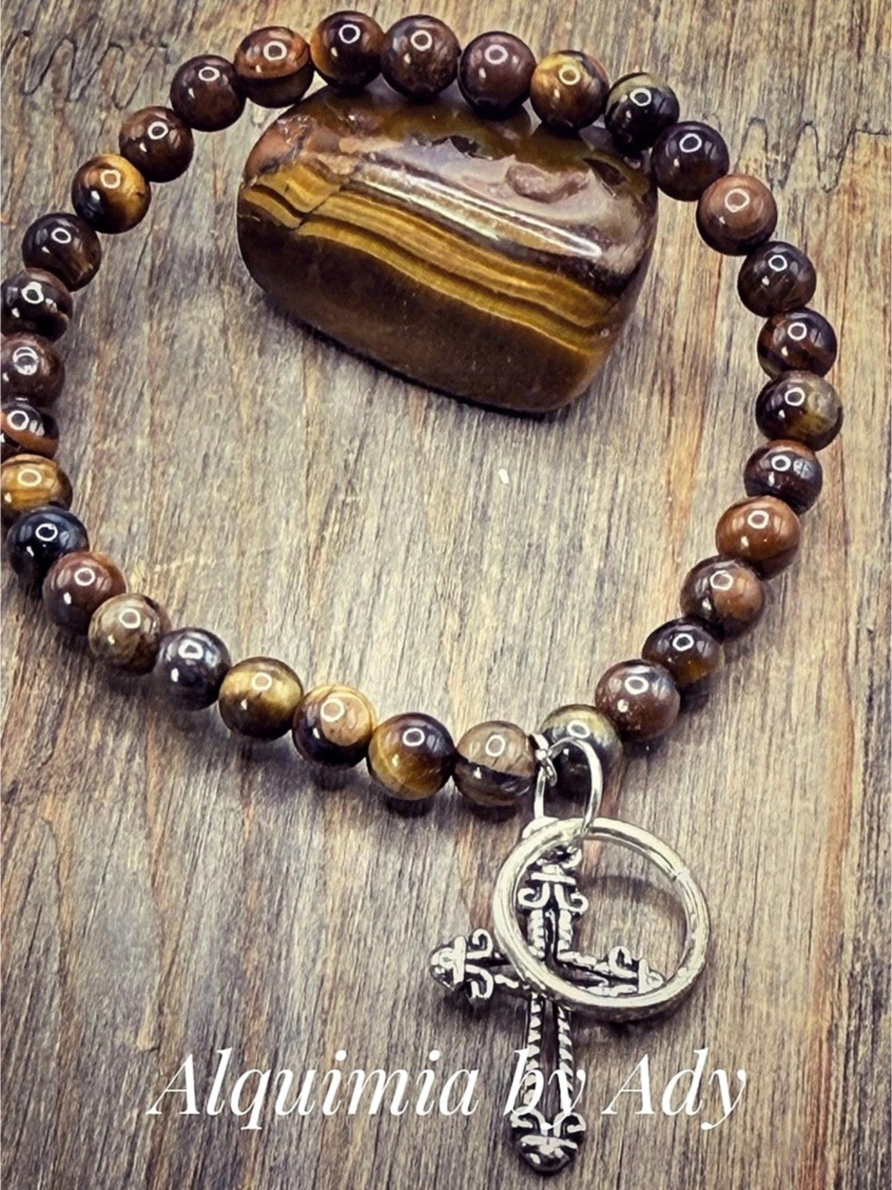 Alquimia by Ady Tiger Eye Beaded Pendant bracelet